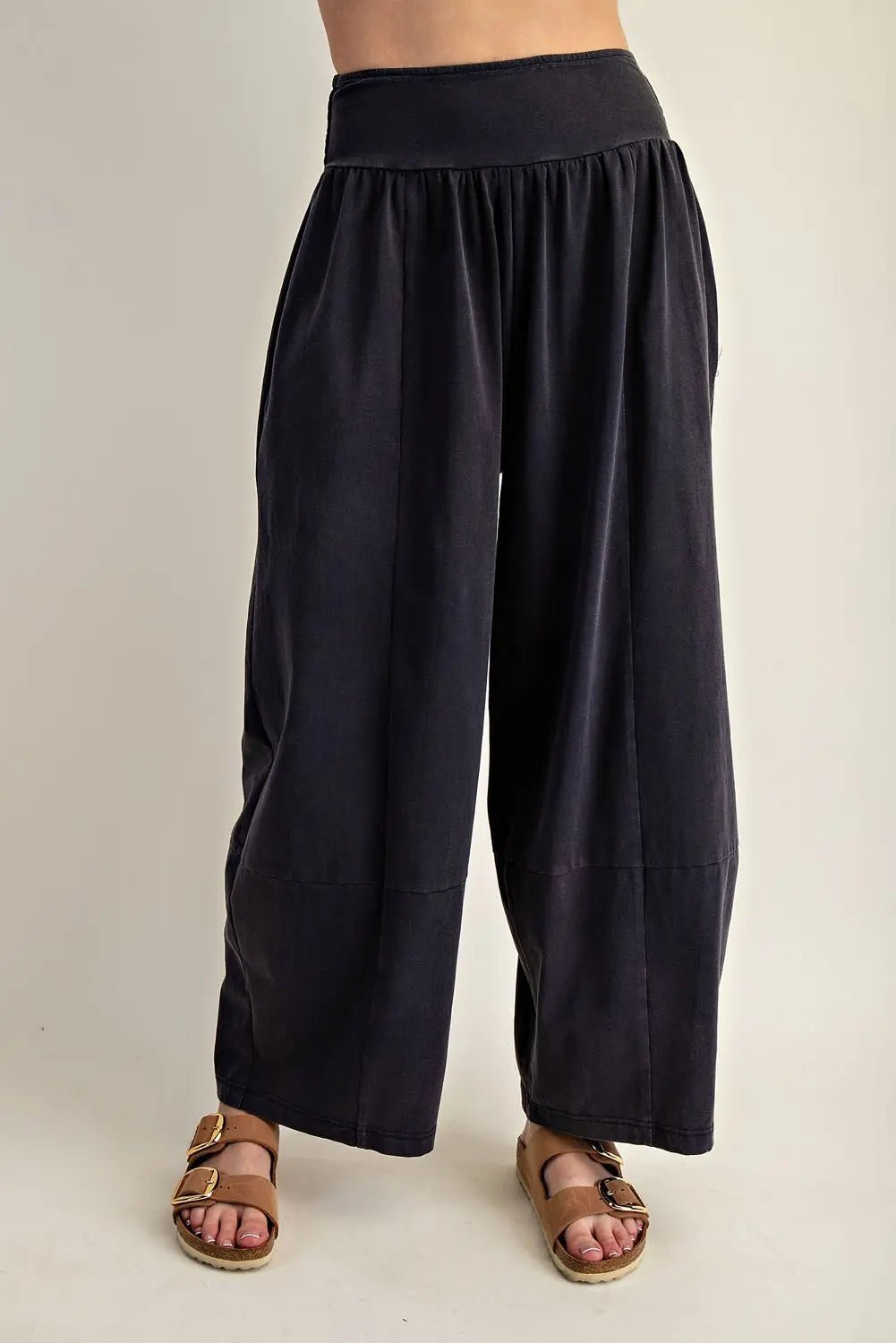 Mineral Washed Wide Leg Pants - The Bronze Butterfly