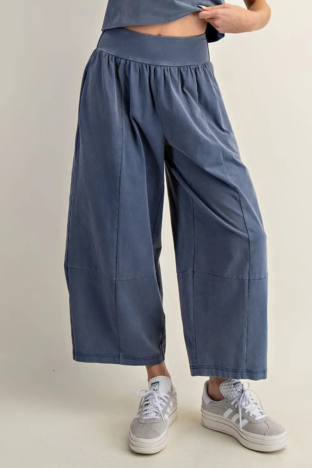 Mineral Washed Wide Leg Pants - The Bronze Butterfly