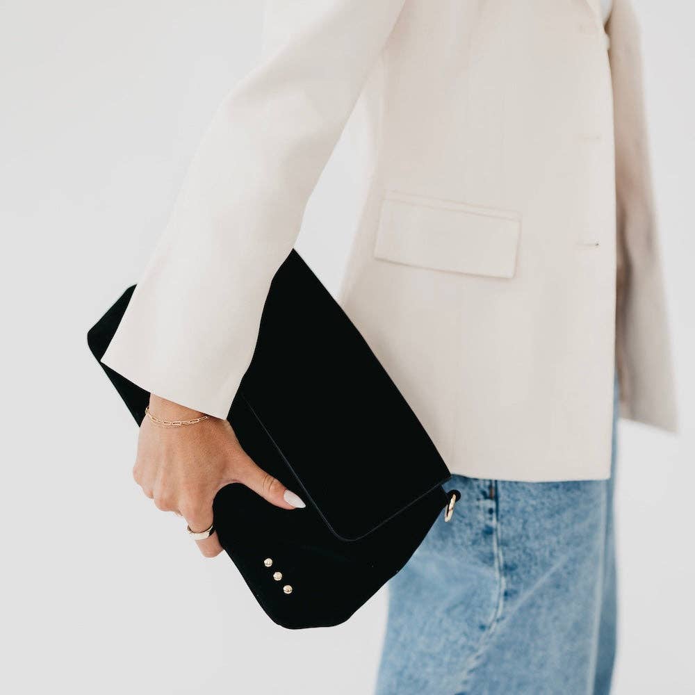 Miranda Faux Suede Flap Crossbody Bag - The Bronze Butterfly