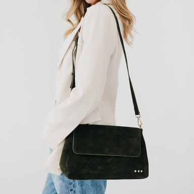 Miranda Faux Suede Flap Crossbody Bag - The Bronze Butterfly
