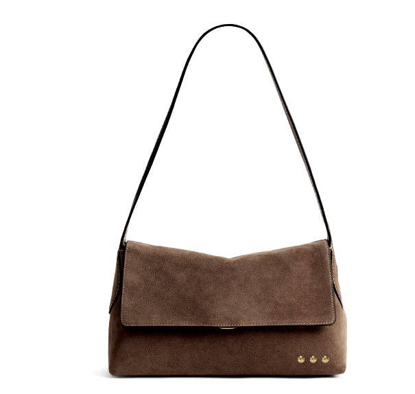 Miranda Faux Suede Flap Crossbody Bag - The Bronze Butterfly
