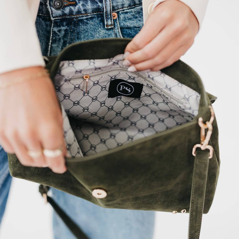 Miranda Faux Suede Flap Crossbody Bag - The Bronze Butterfly