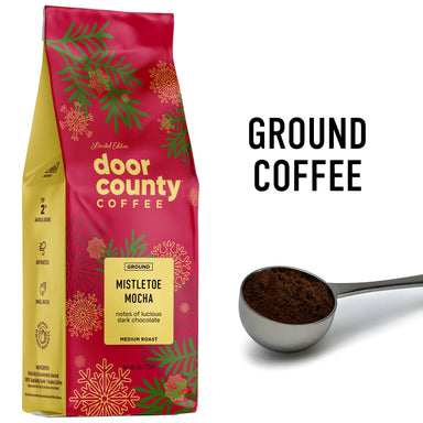Mistletoe Mocha Flavored Coffee, 8 oz | Door County Coffee - The Bronze Butterfly