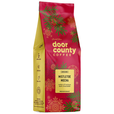 Mistletoe Mocha Flavored Coffee, 8 oz | Door County Coffee - The Bronze Butterfly