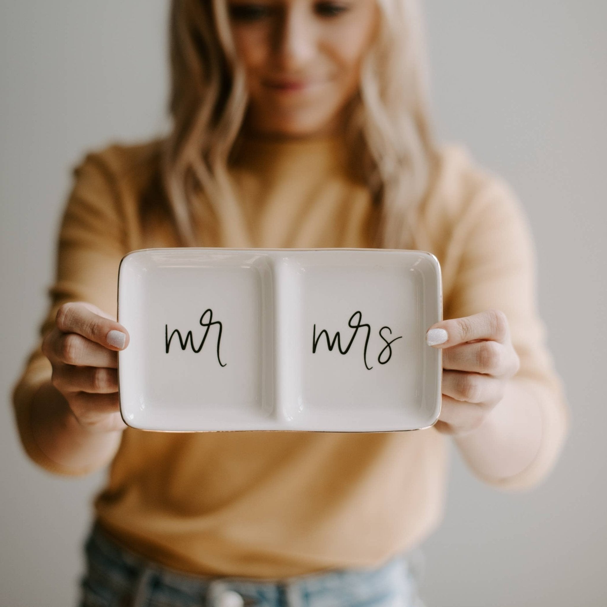 Mr. and Mrs. Jewelry Dish Holder - The Bronze Butterfly