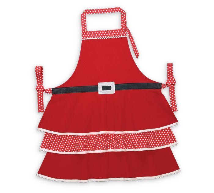 MRS. CLAUS APRON WITH RUFFLES - The Bronze Butterfly