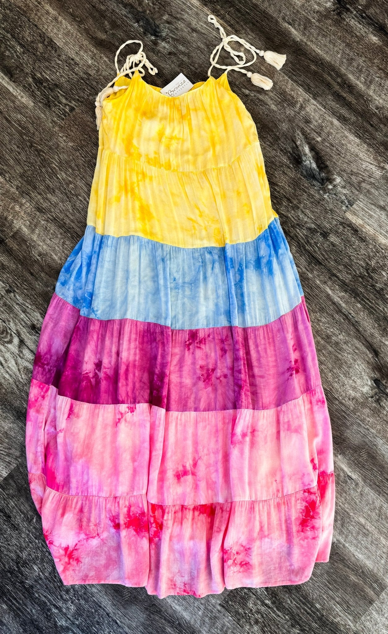 Multi tiered Tie Die Maxi Dress - The Bronze Butterfly
