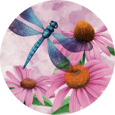 "Nature Dragonfly" Round Car Coaster – Single - The Bronze Butterfly
