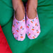 No - Show Liner Socks - Checkered Pattern w/ Cherries - Pink - The Bronze Butterfly