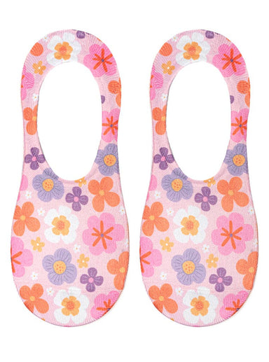 No - Show Liner Socks - Delicate Flowers - Pink - The Bronze Butterfly