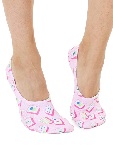 No - Show Liner Socks - Mahjong Tiles - Pink - The Bronze Butterfly