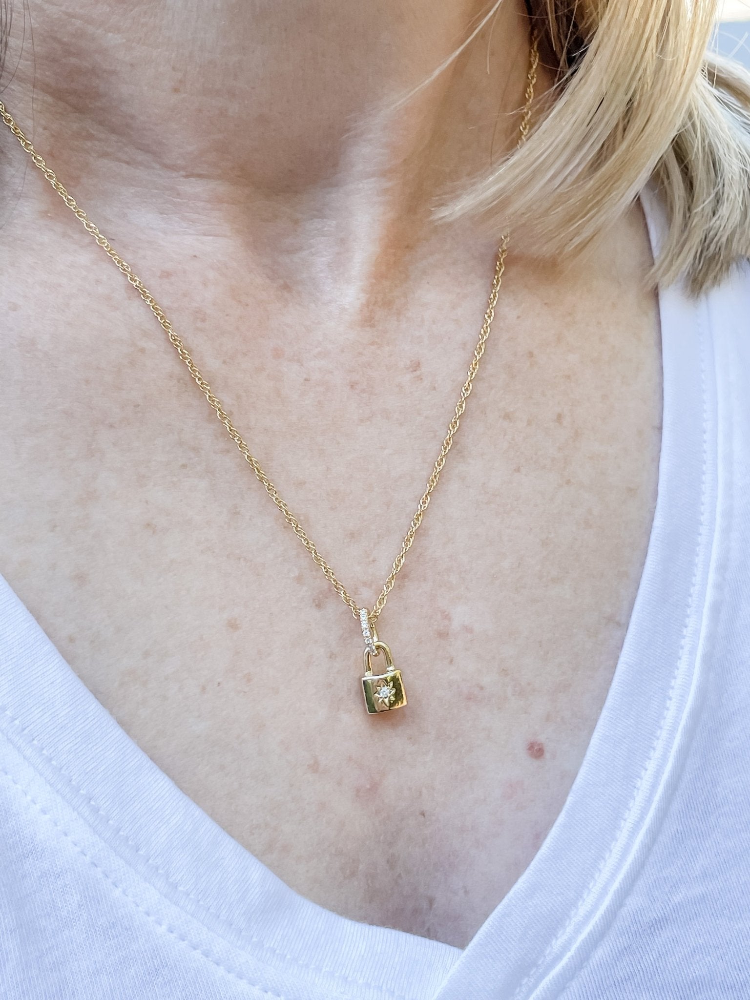 North Star Padlock Necklace - The Bronze Butterfly