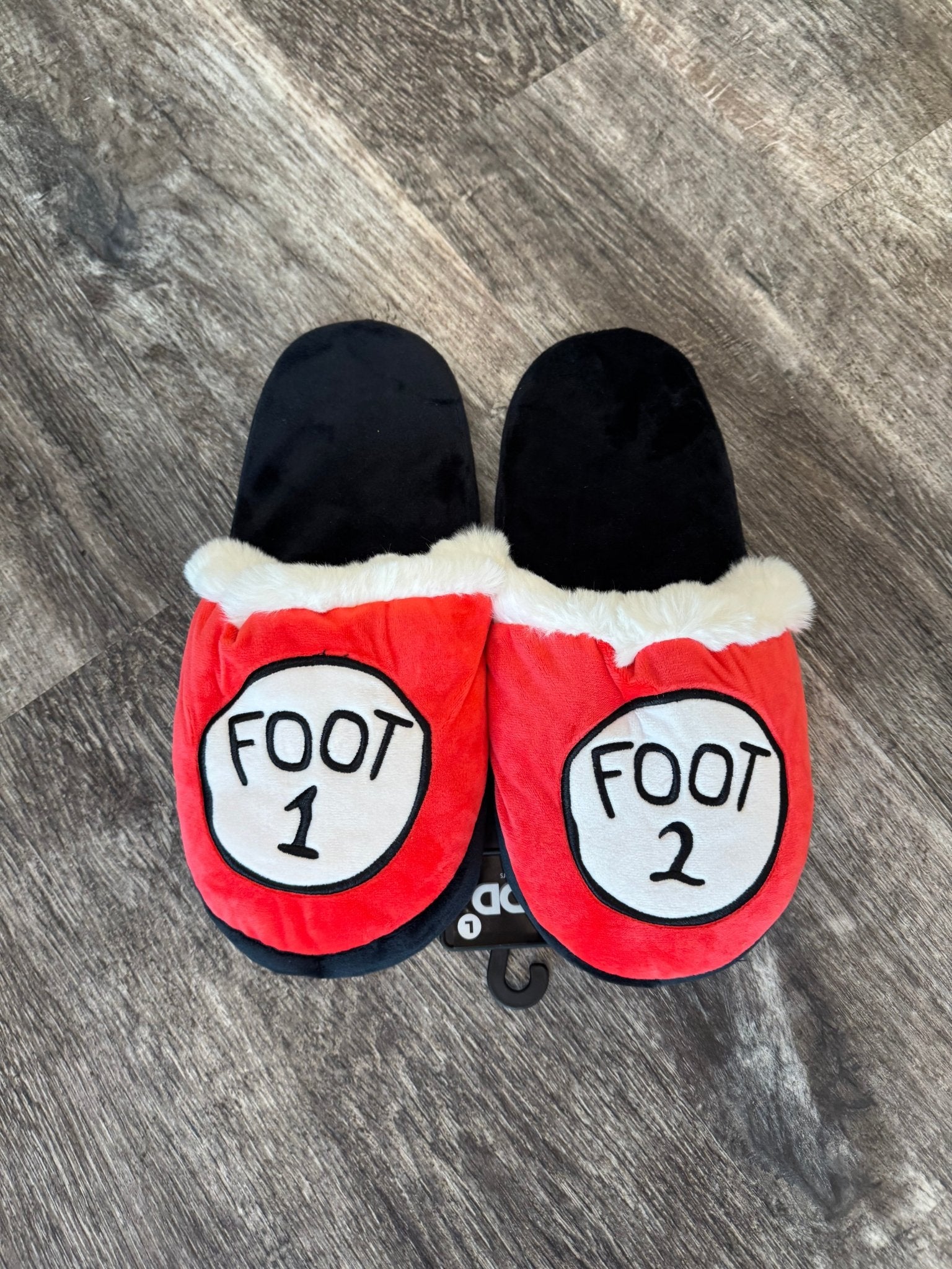 ODD SOX Foot 1 & Foot 2 Fuzzy Slide Slippers | Medium - The Bronze Butterfly