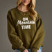 Olive On Mountain Time Sweatshirt - The Bronze Butterfly