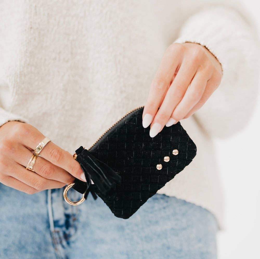 Paris Faux Suede Card Wallet - The Bronze Butterfly