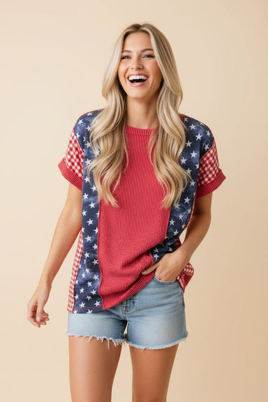 Patriotic Color Block Top - The Bronze Butterfly