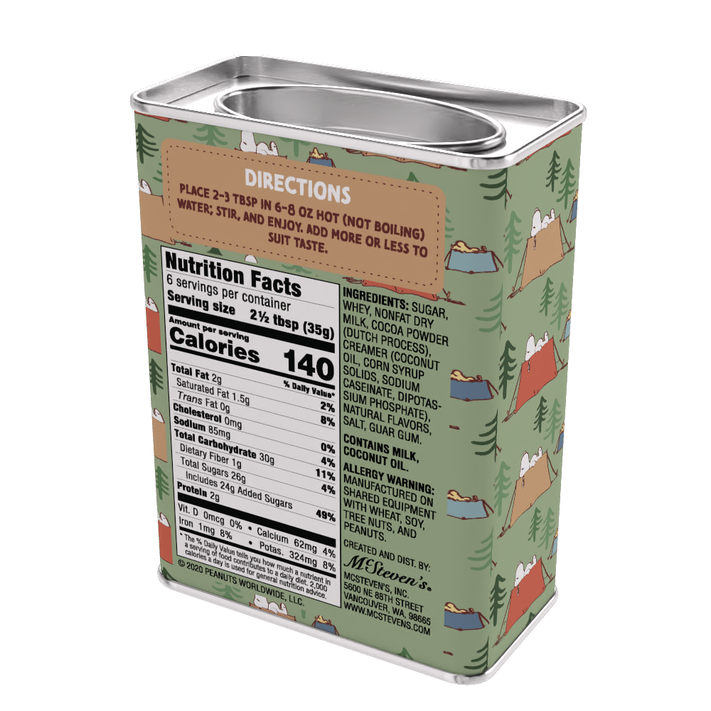 Peanuts® Snoopy Camp Life Chocolate Cocoa (8oz Tins) - The Bronze Butterfly