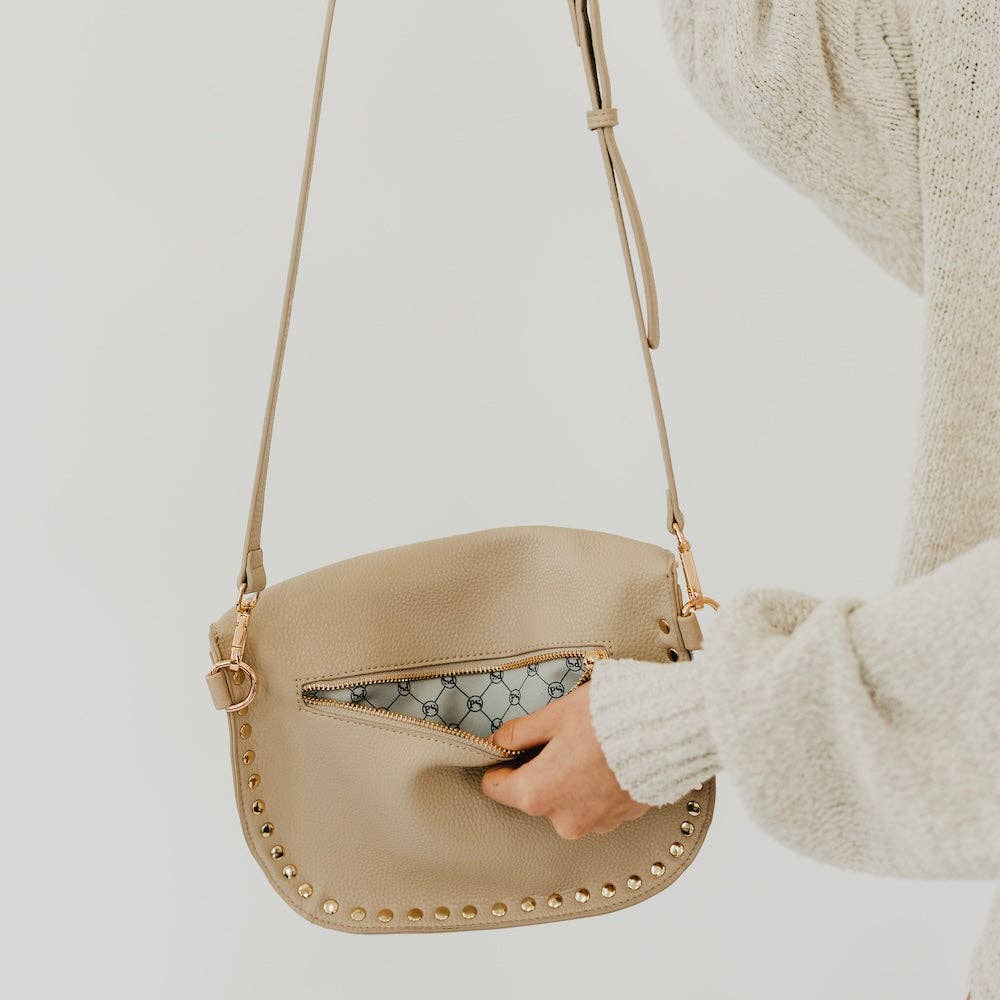 Pebbled Sabrina Studded Bum Bag - The Bronze Butterfly