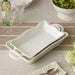 Perlette Cream Large Rectagular Baker 16in x 10.25in - The Bronze Butterfly