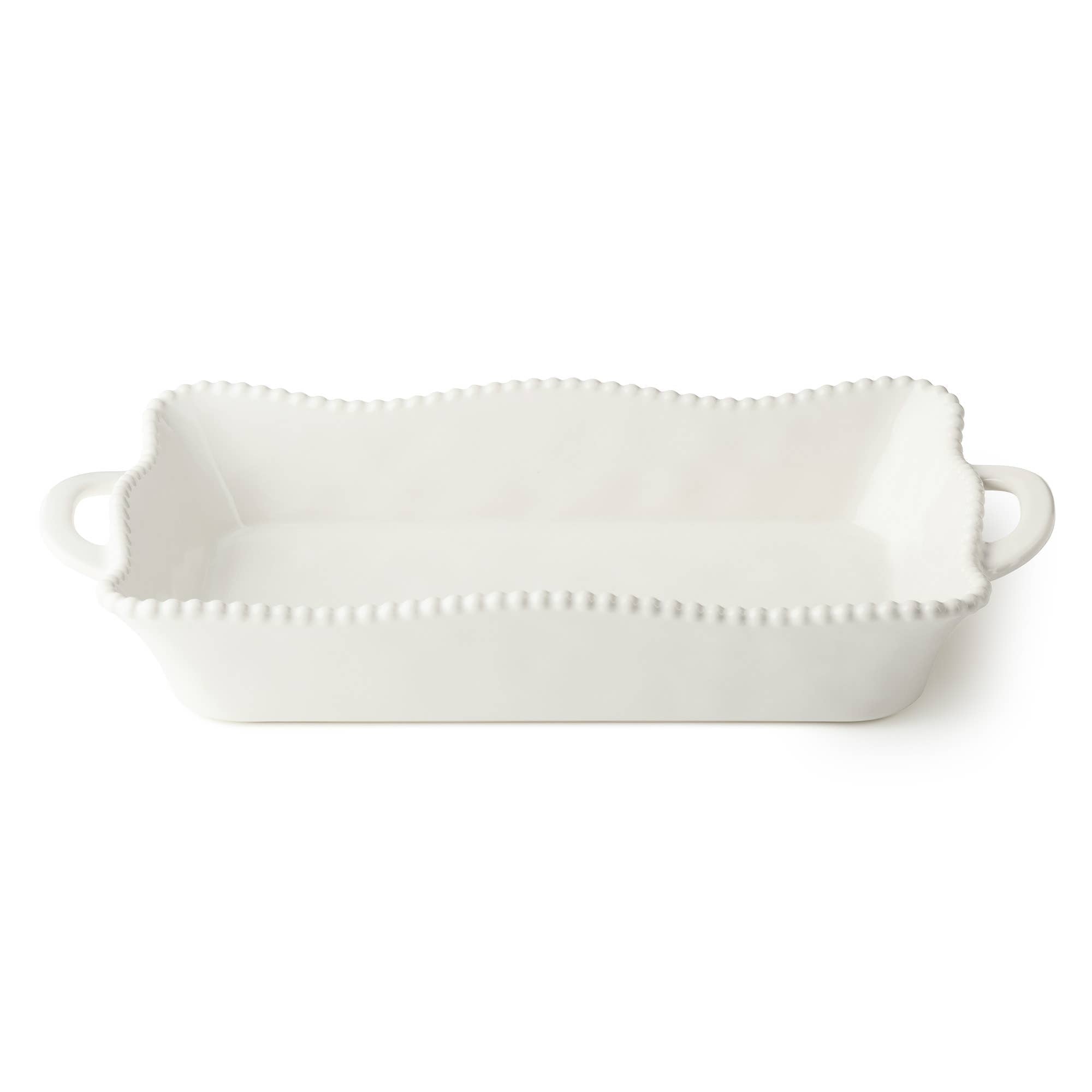 Perlette Cream Medium Rectangular Baker - The Bronze Butterfly
