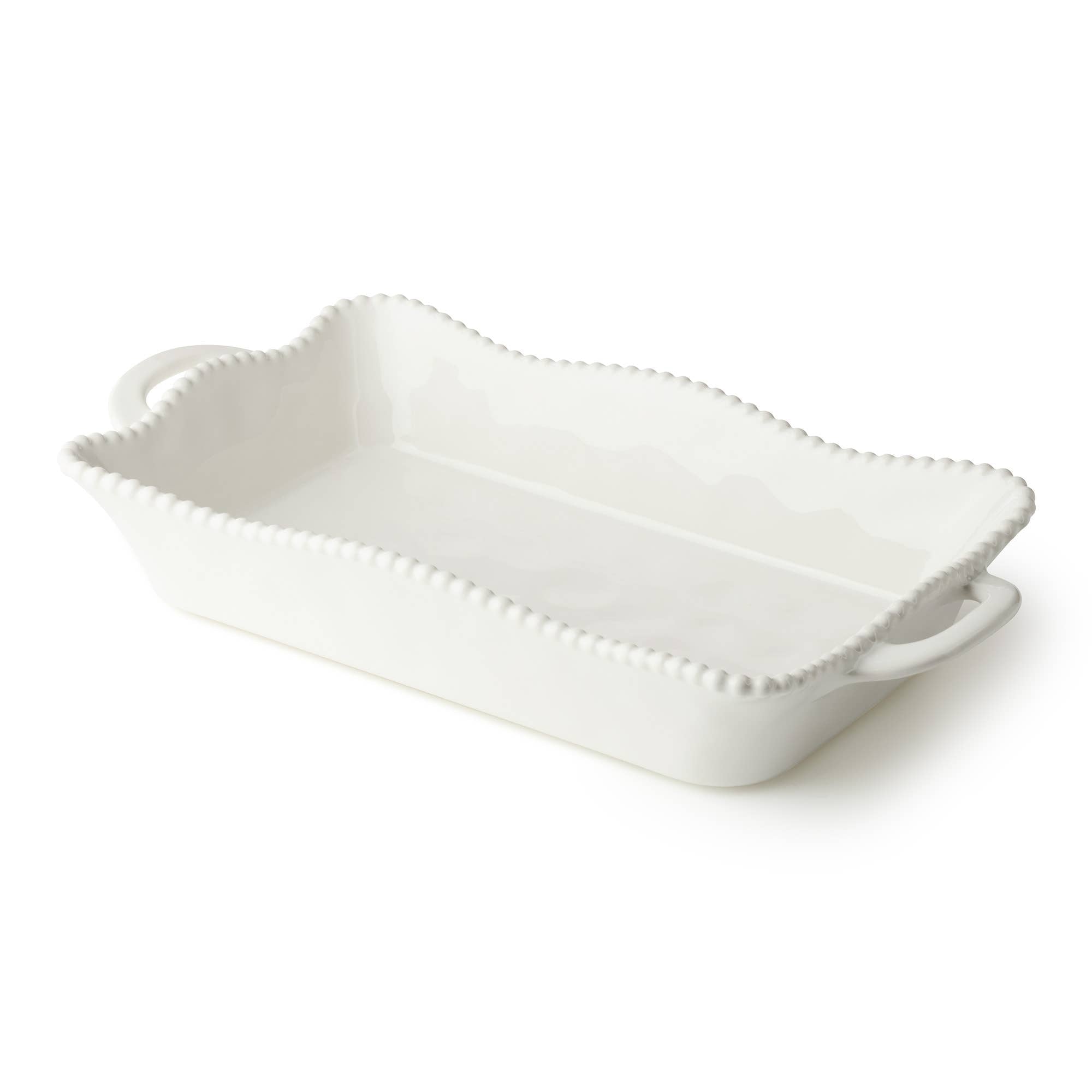 Perlette Cream Medium Rectangular Baker - The Bronze Butterfly