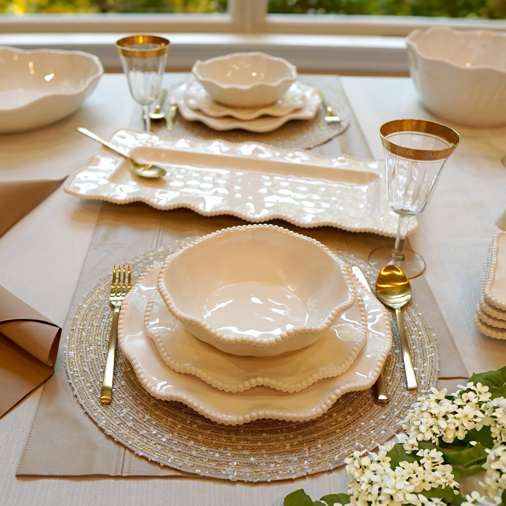 Perlette Cream Melamine All Purpose Bowl - The Bronze Butterfly