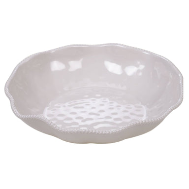 Perlette Cream Melamine Large Serving Bowl 13.75 x 2.75 in - The Bronze Butterfly