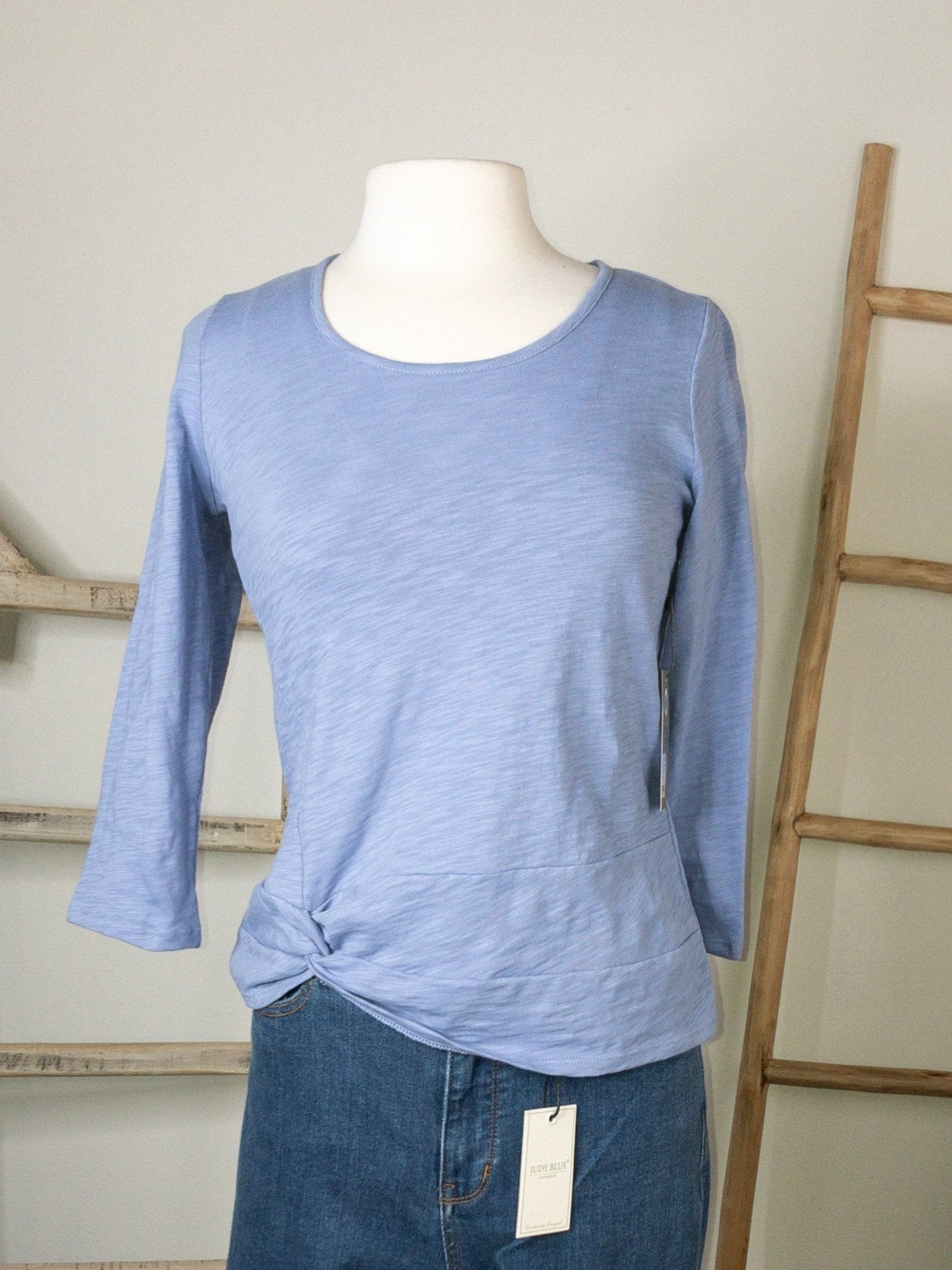 Peruvian Cotton Pebble Side Twist Tee - The Bronze Butterfly