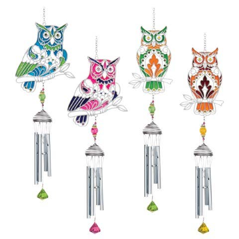 Pewterworks Owls Wind Chime - The Bronze Butterfly