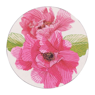 PINK PEONY Round Coasters, set of 4 - The Bronze Butterfly