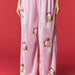 Pink Santa Print Plissé Pajama Set - The Bronze Butterfly