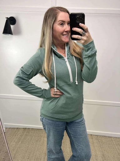 Pixie Pocket Halfzip Hoodie - The Bronze Butterfly
