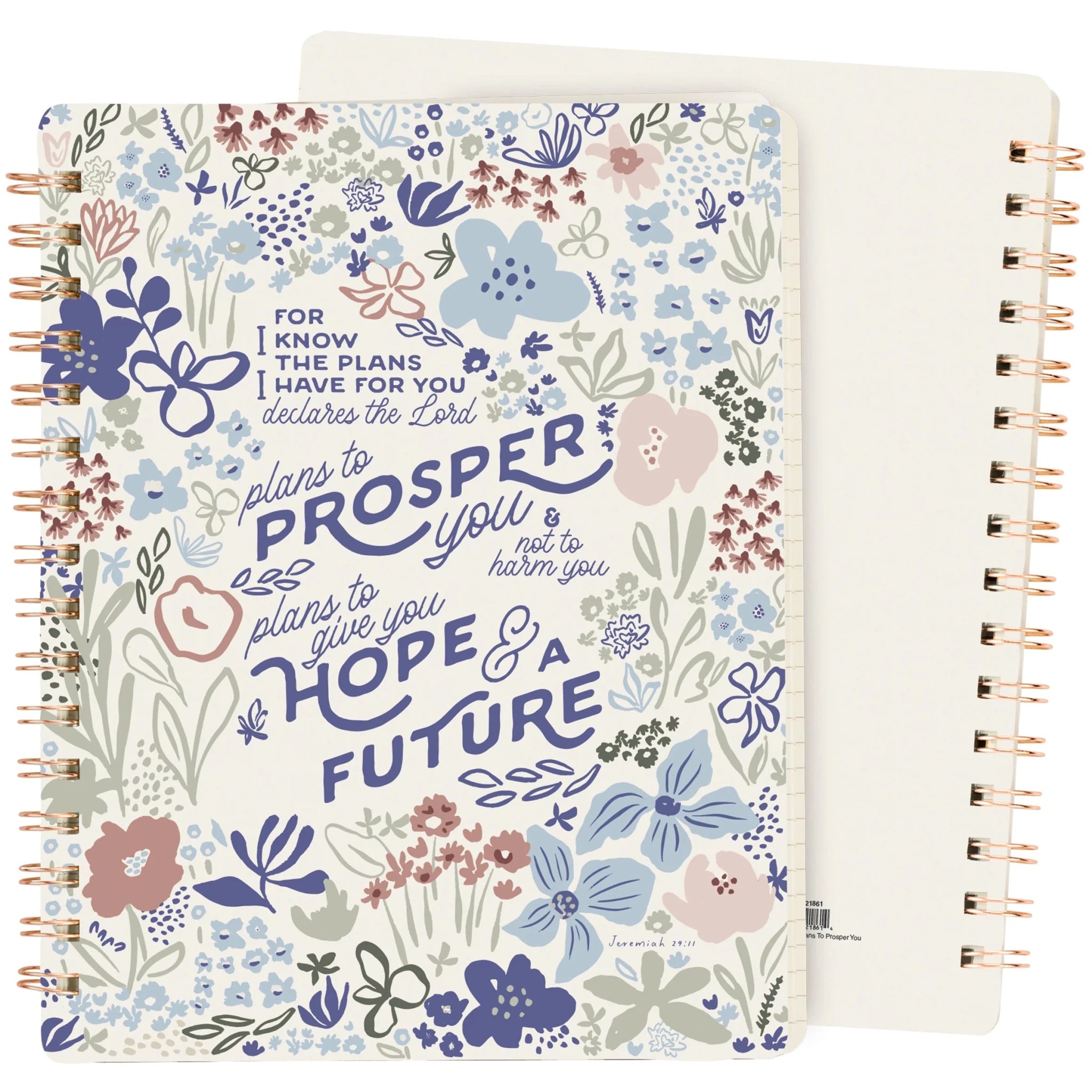 Plans To Prosper You Floral Spiral Notebook | 120 Lined Pages - The Bronze Butterfly