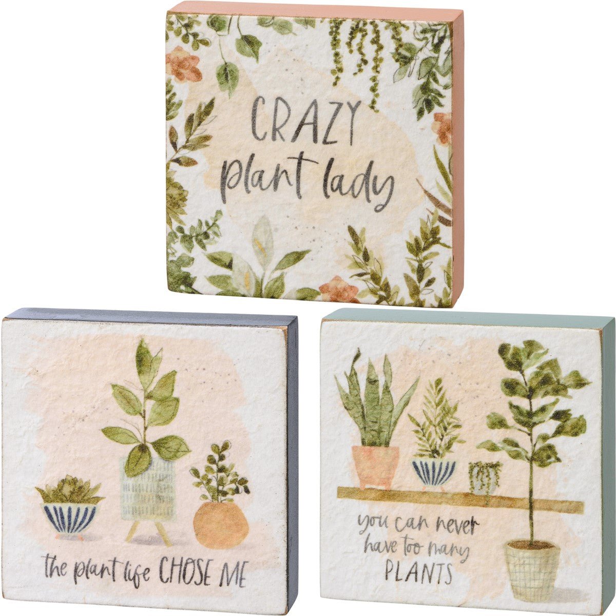 Plant Life Blocks - set of 3 - The Bronze Butterfly