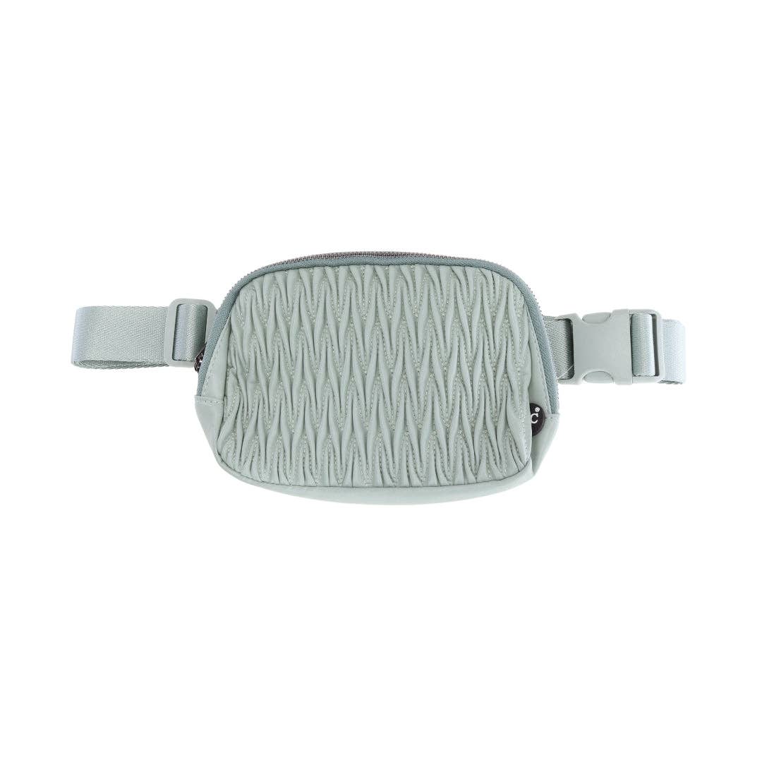 Pleated Faux Leather C.C Belt Bag BGS0065 - The Bronze Butterfly