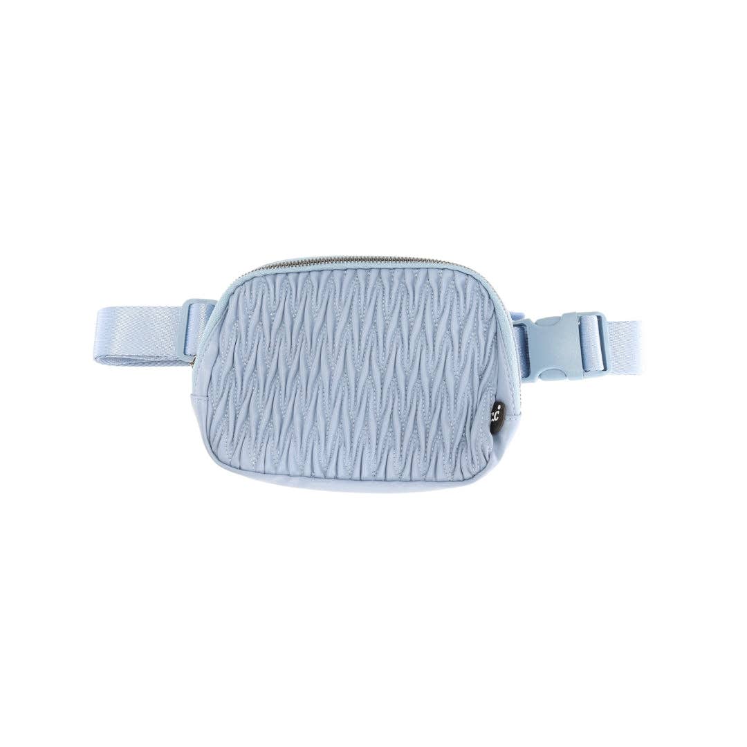 Pleated Faux Leather C.C Belt Bag BGS0065 - The Bronze Butterfly