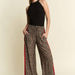 PLUS SIZE LEOPARD CONTRAST TROUSER RED PANEL - The Bronze Butterfly