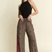 PLUS SIZE LEOPARD CONTRAST TROUSER RED PANEL - The Bronze Butterfly