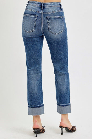 Plus Size Tummy Control High Rise Crop Straight Jeans | Risen - The Bronze Butterfly