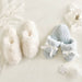 Plush Slippers - Spa Blue + Ivory Velvet - The Bronze Butterfly