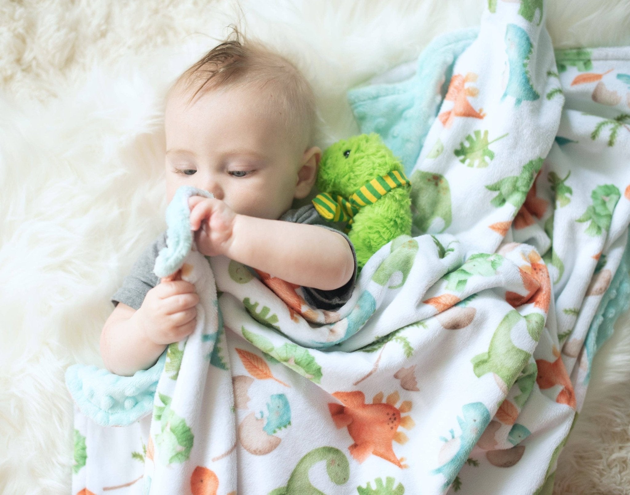 Premium Baby & Toddler Minky Blanket - Dinosaurs - The Bronze Butterfly