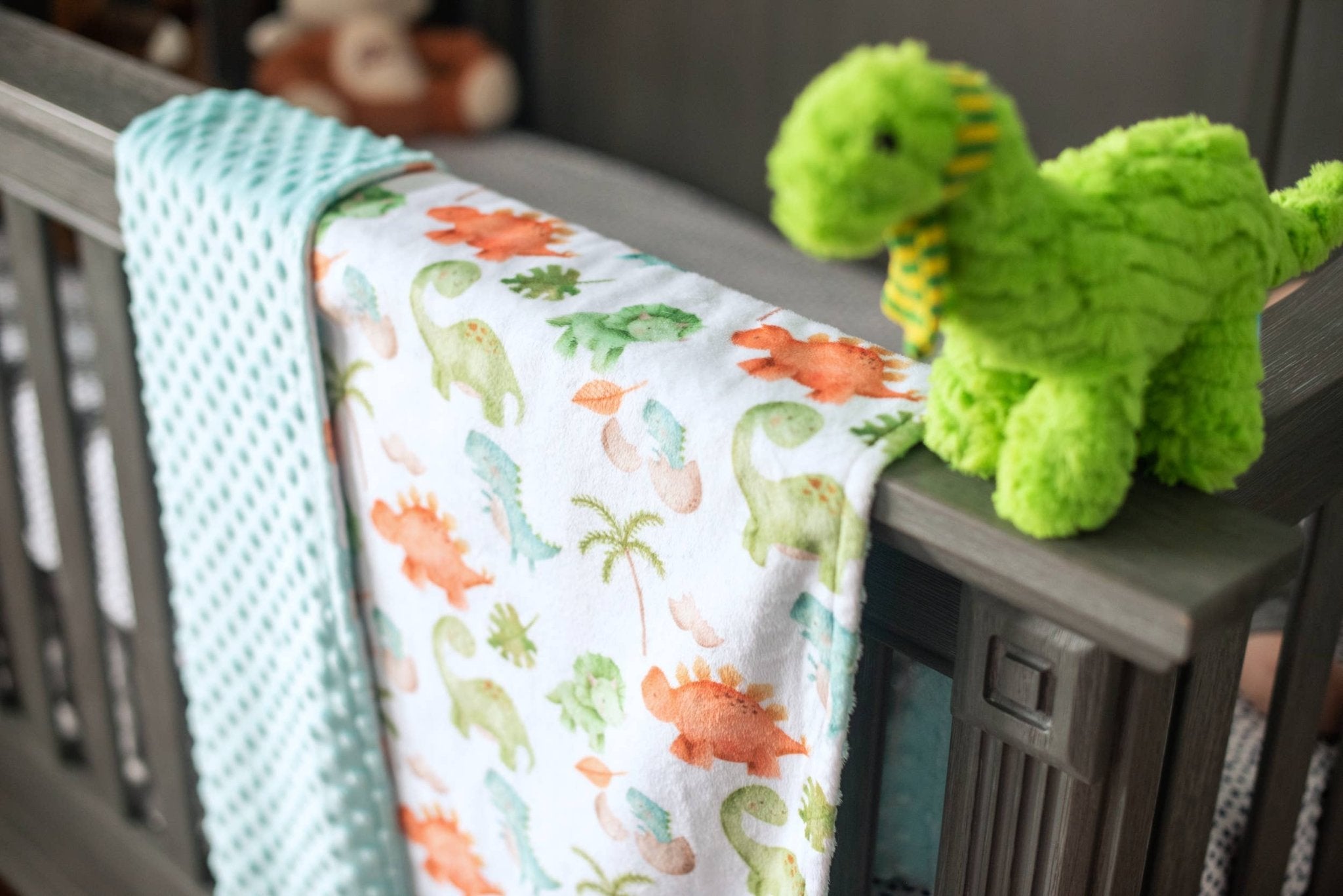 Premium Baby & Toddler Minky Blanket - Dinosaurs - The Bronze Butterfly