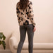 Printed Cable Cotton Crew Neck Sweater - Sandstone - The Bronze Butterfly