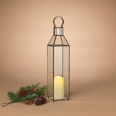 Promos 22.4"H Metal & Glass Holiday Lantern - The Bronze Butterfly
