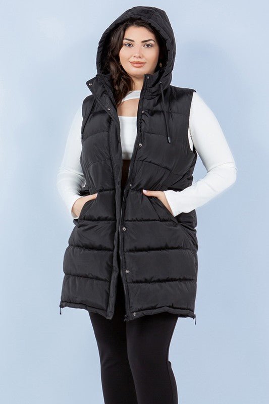 Puffer Long Vest - The Bronze Butterfly