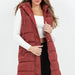 Puffer Long Vest Brick - The Bronze Butterfly