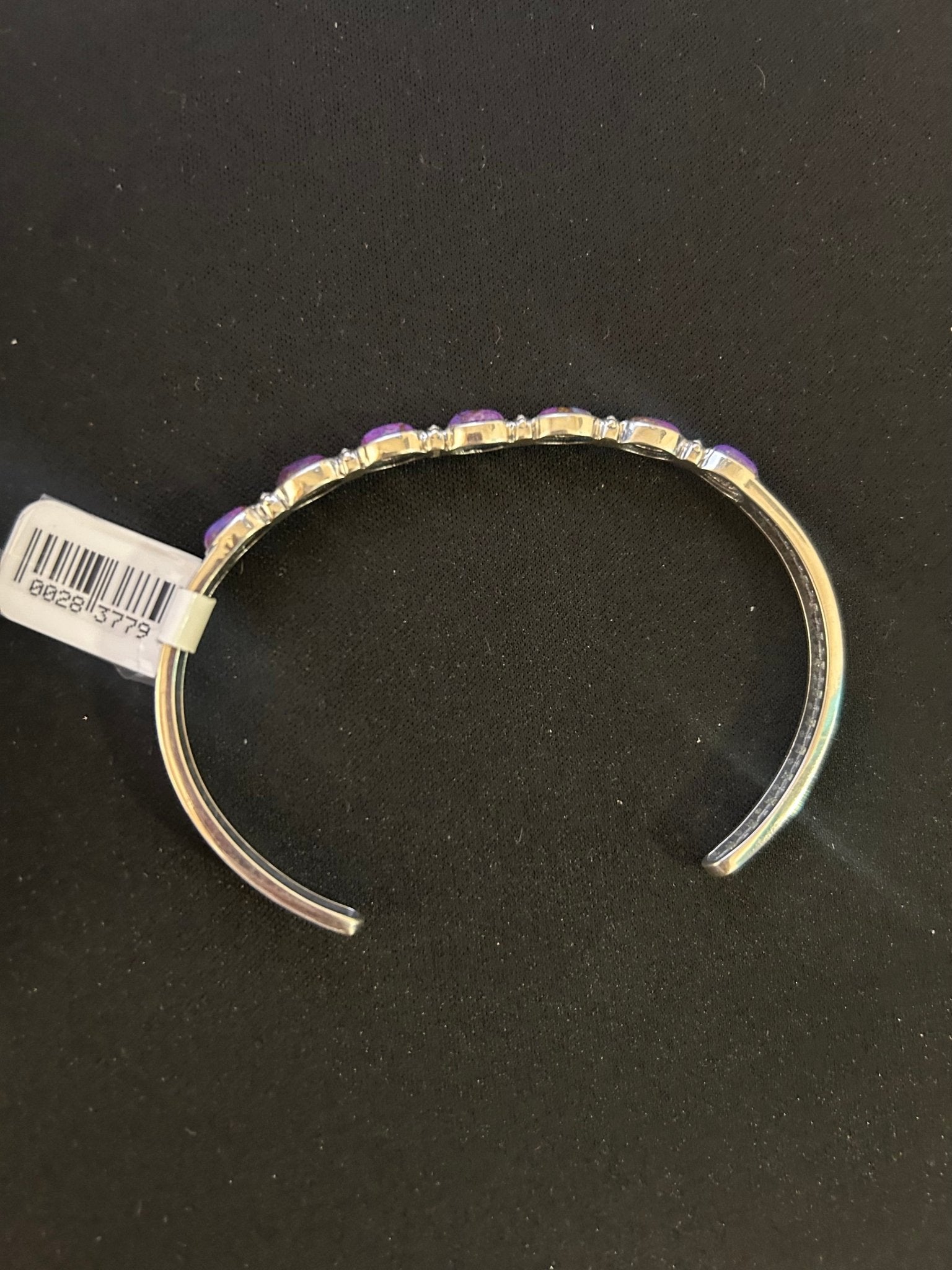 Purple Turquoise Small Stone Cuff Bracelet - The Bronze Butterfly