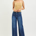 PW21507X - Mid Rise Wide Leg Jeans with Front Seam Detail - The Bronze Butterfly