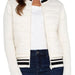 Quilted Front Full Zip Sweater W/ Stripe - The Bronze Butterfly