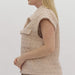 Quilted Sleeveless Button Down Vest - The Bronze Butterfly